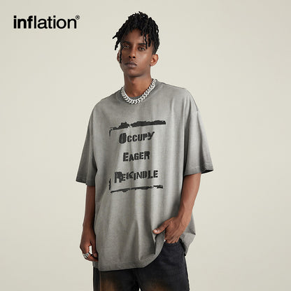 INFLATION retro printed distressed short sleeves - INFLATION