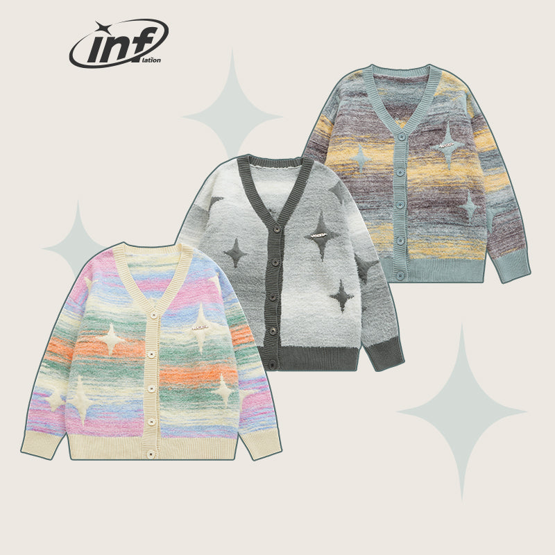 INFLATION Star Pattern Knitted Cardigans - INFLATION