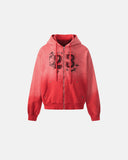 "23" Washed Appliqué Embroidery Zip Up Hoodies | Inflation Streetwear