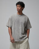 mock neck wax washed oversized t shirt