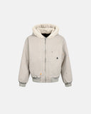 Washed Paint Splatter Faux Fur Lined Bomber Jacket | Inflation Streetwear