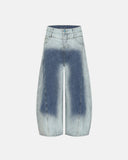 Gradient Washed Stitching Barrel Jeans | Inflation Streetwear