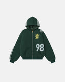 Gothic Striped Hooded Bomber Jacket | Inflation Streetwear