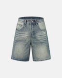 casual denim shorts mid length fit