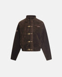 Suede PU Fireman Clasp Down Jacket | Inflation Streetwear