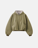 Plush Lining Cropped Hooded Jacket | Inflation Streetwear