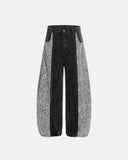 Leopard Patchwork Washed Baggy Jeans | Inflation Streetwear