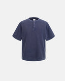 Distressed Wash Waffle Henley T-Shirt | Inflation Streetwear