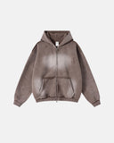 Monkey Wash Ripped Zip Up Hoodies | Inflation Streetwear