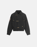 Horse Embroidery Suede Clasp Padded Jacket | Inflation Streetwear