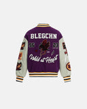 PU Leather Patchwork Embroidery Varsity Jacket | Inflation Streetwear