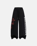 Cross Print Baggy Sweatpants | Inflation Streetwear