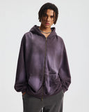 Distressed Monkey Washed Zip Up Hoodies | Inflation Streetwear