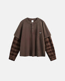 Distressed Plaid Layered Long Sleeve Tees | Inflation Streetwear