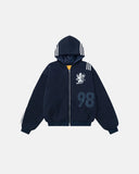 Gothic Striped Hooded Bomber Jacket | Inflation Streetwear