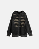 Distressed Ribcage Wash Hoodie | Inflation Streetwear