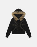 Cropped Studded Zip Up Hoodies | Inflation Streetwear