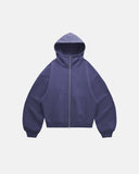 High Collar Fleece Double Zip-Up Hoodies | Inflation Streetwear