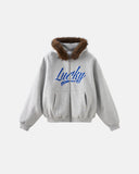 Faux Fur Collar Zip Up Hoodie Jacket | Inflation Streetwear