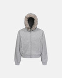 Faux Fur Collar Zip Up Hoodies | Inflation Streetwear