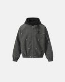 Embroidered PU Leather Padded Jacket | Inflation Streetwear