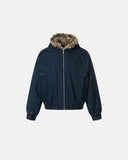 Faux Fur Hooded Padded Denim Jacket | INFLATION Streetwear