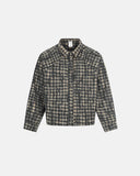 Distressed Dirty Wash Plaid Long Sleeve Shirt | Inflation Streetwear