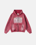Graphic Ripped Washed Zip Up Hoodies | Inflation Streetwear