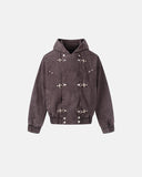 Washed Clasp Fireman Hooded Denim Jacket | Inflation Streetwear