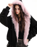 Reversible Faux Fur Hooded Jacket | Inflation Streetwear