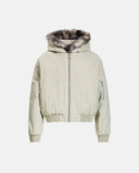 Faux Fur Lined Pearl-Embellished Hooded Jacket | Inflation Streetwear