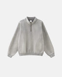 Quarter Zip Up Monkey Washed Sweatshirt | Inflation Streetwear