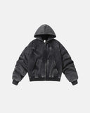 Acid Washed Embroidery Zip Up Hoodies | Inflation Streetwear