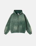 Monkey Wash Green Zip Up Hoodies