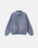 Quarter Zip Up Monkey Washed Sweatshirt | Inflation Streetwear