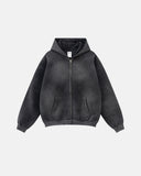 Acid Washed Zip Up Hoodies | Inflation Streetwear