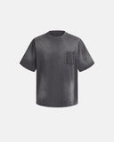 faux pocket raw edge oversized tee