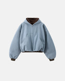 Plush Lining Cropped Hooded Jacket | Inflation Streetwear