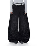 Acid Wash Rhinestone Baggy Jeans | Inflation Streetwear