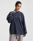 Distressed Aicd Wash Oversized Long Sleeve Tees | Inflation Streetwear