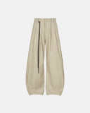 wide leg tailored pants detachable rope belt detail