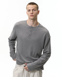Henley Collar Long Sleeve Tees | Inflation Streetwear