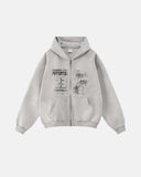 Graphic Washed Zip Up Hoodies | Inflation Streetwear
