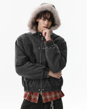 Detachable Hooded Faux Fur Padded Jacket | Inflation Streetwear
