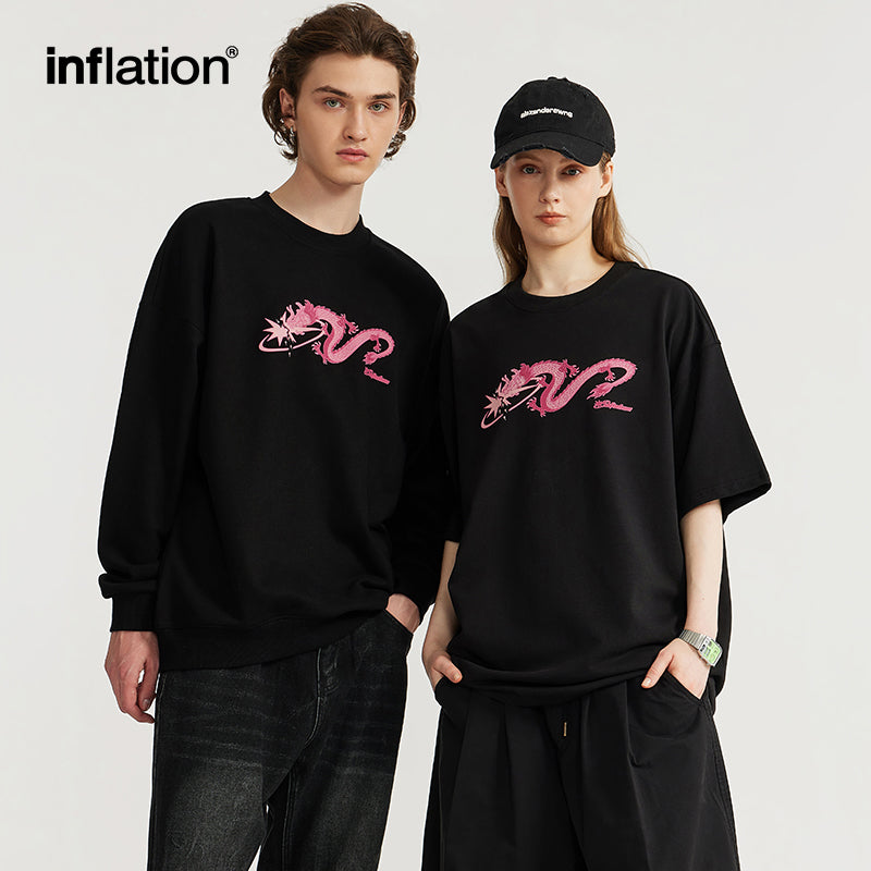INFLATION Dragon Pattern Luminous T-shirts