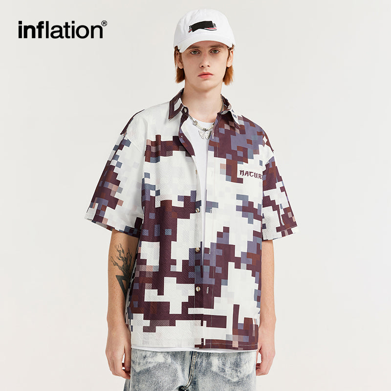 INFLATION Plaid Seersucker Shirts