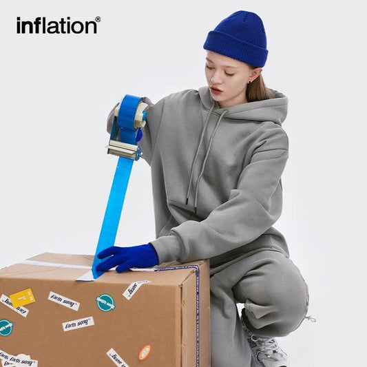 INFLATION Winter Unisex Thick Fleece Hoodies in 45 Colors