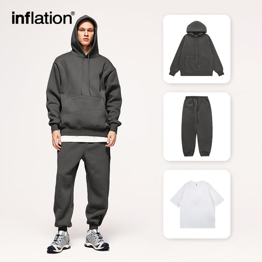 INFLATION Dark Grey Hoodies and Sweatpant Unisex