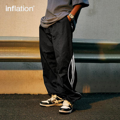 INFLATION Side Striped Wide Leg Track Pant - INFLATION