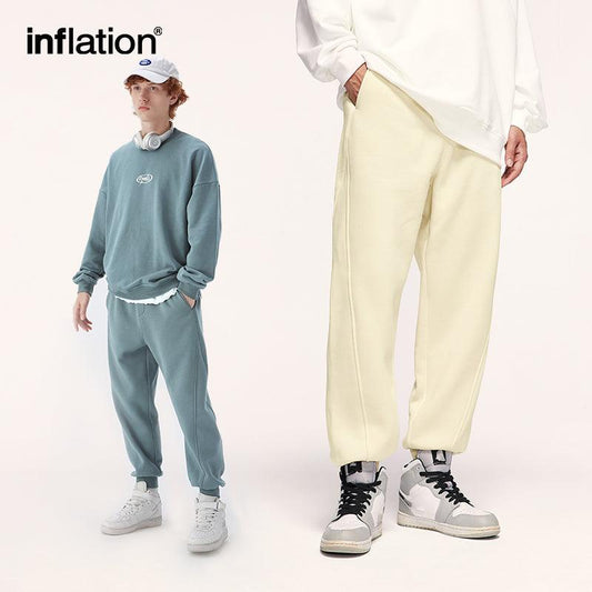 INFLATION Solid Color Thick Fleece Jogger Pants